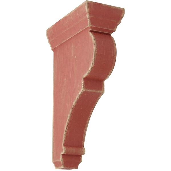 Ekena Millwork 2 1/2"W x 5 1/2"D x 10"H Medium Rojas Wood Vintage Decor Corbel, Salvage Red CORWD02X05X10RJRD - main